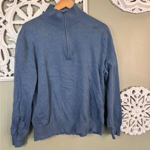 J. Crew Men’s Blue Half-Zip Mock Neck Sweater